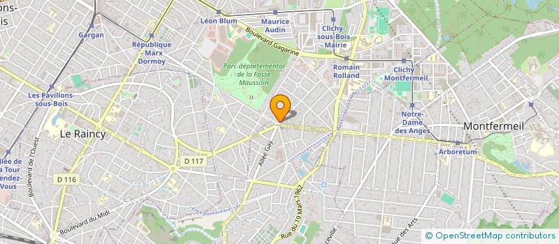 localisation de l'entreprise PAROIS STE BERNADETTE DE DHUYS à CLICHY-SOUS-BOIS