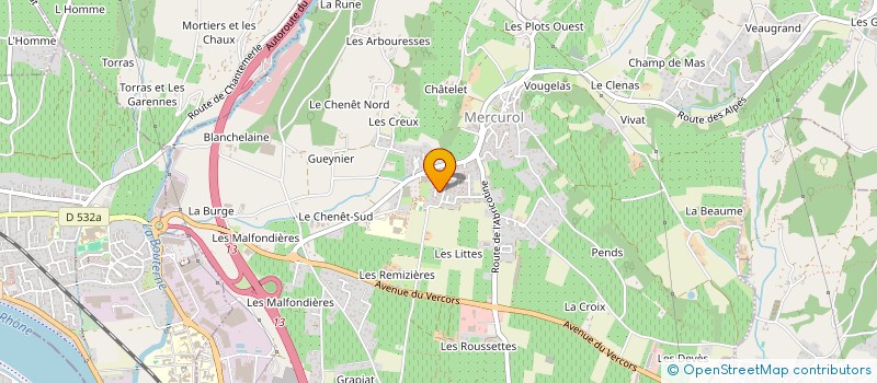 localisation de l'entreprise PAROISSE DE MERCUROL  MERCUROL-VEAUNES