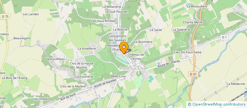 localisation de l'entreprise PAROISSE DU VAL DE CISSE  POCE-SUR-CISSE