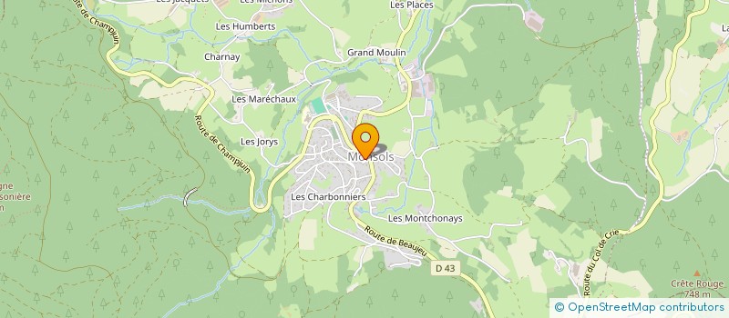 localisation de l'entreprise PAROISSE NOTRE DAME DU HAUT BEAUJOLAIS  DEUX-GROSNES