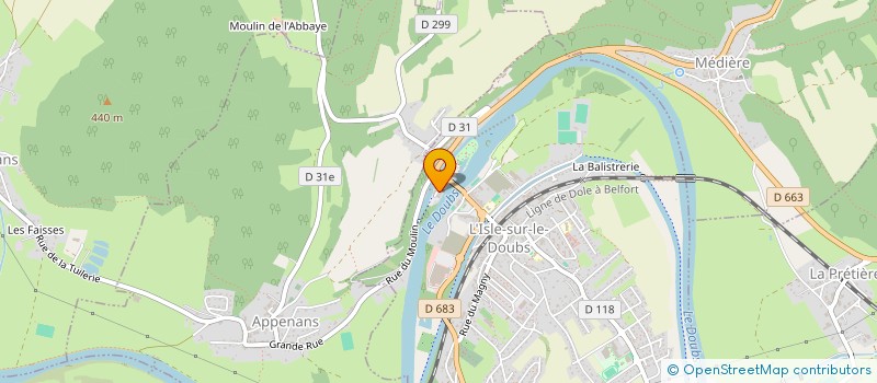 localisation de l'entreprise PAROISSE SAINTE BERNADETTE  L'ISLE-SUR-LE-DOUBS