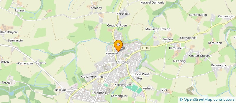 localisation de l'entreprise PARQUETS DE L'IROISE  MILIZAC-GUIPRONVEL