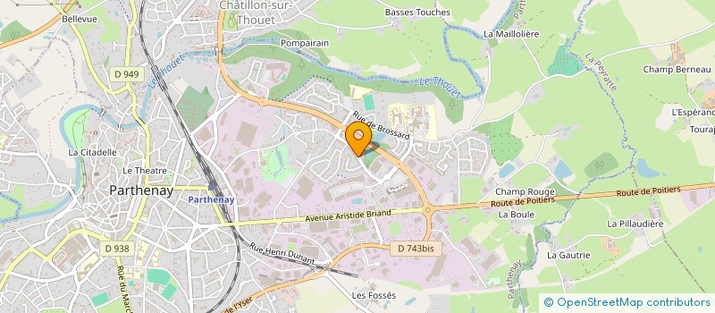 localisation de l'entreprise PART à PARTHENAY