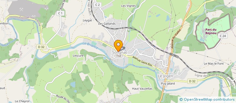 localisation de l'entreprise PASQUIER ET COMPAGNIE  SOLIGNAC