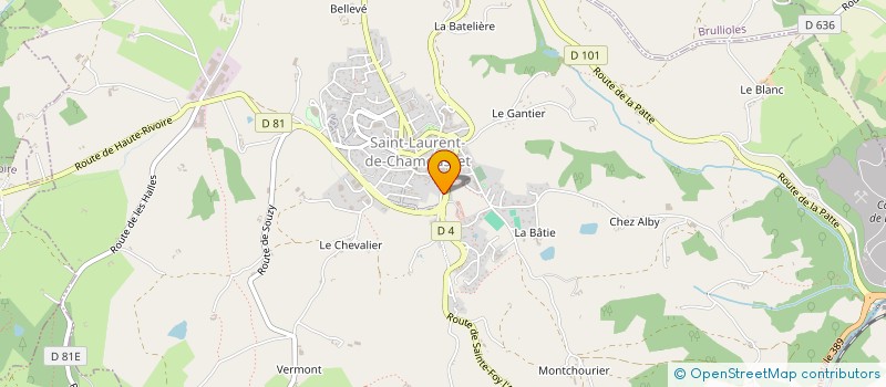 localisation de l'entreprise PASSELEGUE SAS à SAINT-LAURENT-DE-CHAMOUSSET