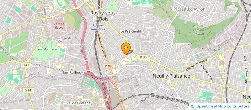 localisation de l'entreprise PASSERELLE DES DONATEURS à ROSNY-SOUS-BOIS