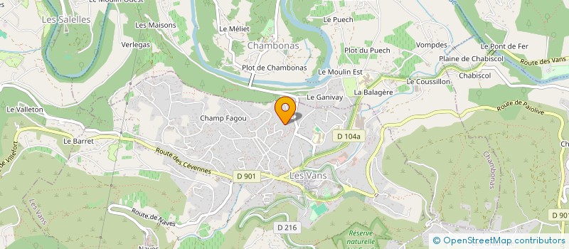 localisation de l'entreprise PASSION BOIS  LES VANS