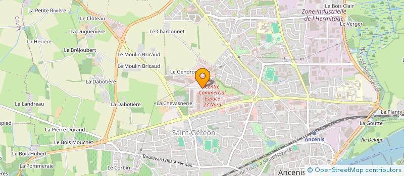 localisation de l'entreprise PASSION MODE 44 à ANCENIS-SAINT-GEREON