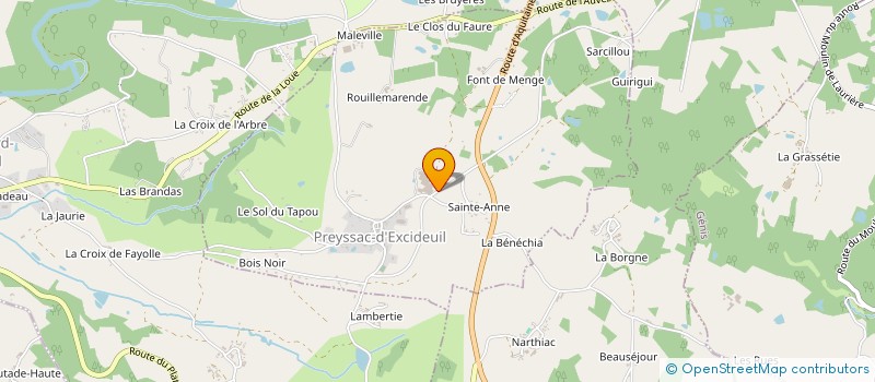 localisation de l'entreprise PATCHWORK CARTES ET PAPETERIE D'ART à PREYSSAC-D'EXCIDEUIL