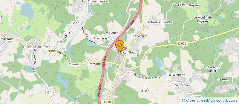 localisation de l'entreprise PATIER JEAN à BONNAC-LA-COTE