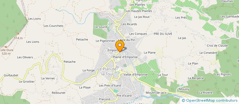 localisation de l'entreprise PATINE ET PEINTURE  LE PLAN-DE-LA-TOUR