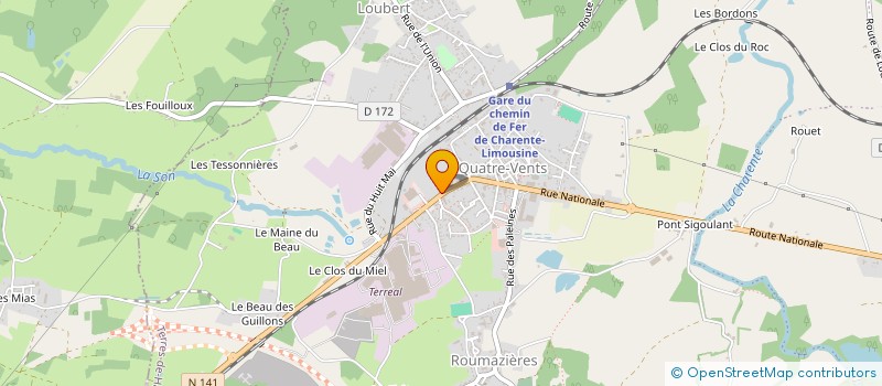 localisation de l'entreprise PATISSERIE BOULANGERIE MANDON à TERRES-DE-HAUTE-CHARENTE