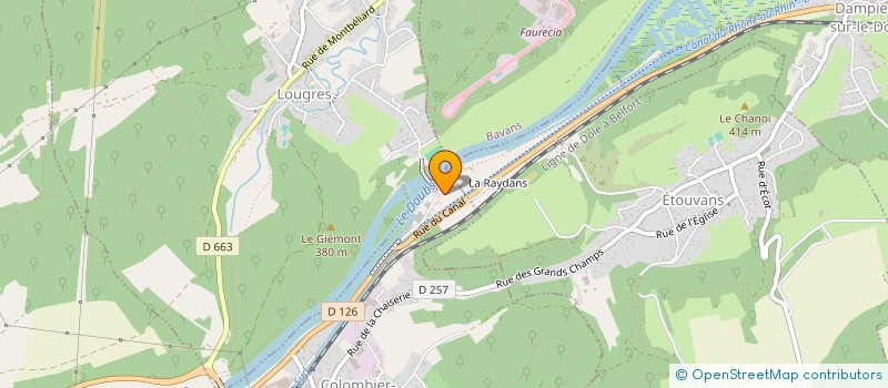 localisation de l'entreprise PATISSERIE DE VELOTTE  COLOMBIER-FONTAINE