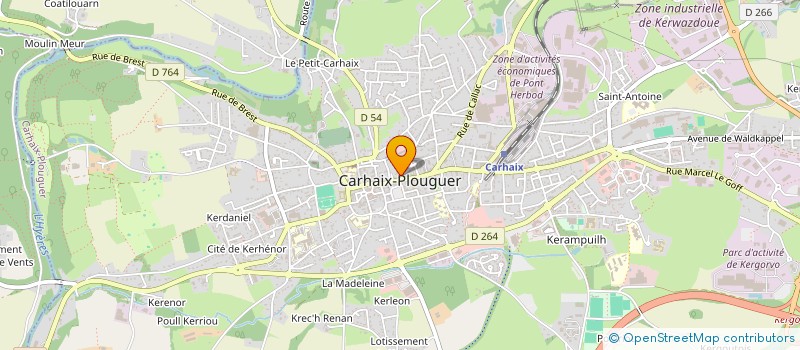 localisation de l'entreprise PATISSERIE JUSTINE TREGUIER à CARHAIX-PLOUGUER