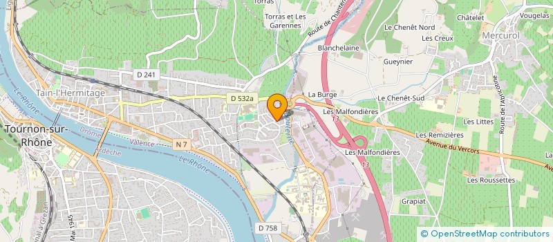 localisation de l'entreprise PATRIMOINE & ENVIRONNEMENT  TAIN-L'HERMITAGE