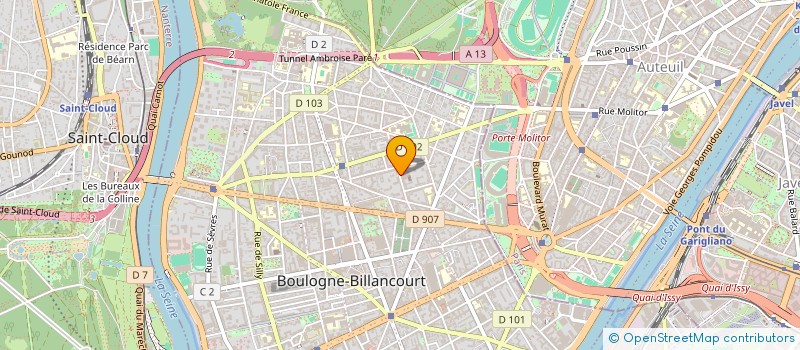 localisation de l'entreprise PATRONAGE DE SAINTE CECILE - BOULOGNE à BOULOGNE-BILLANCOURT