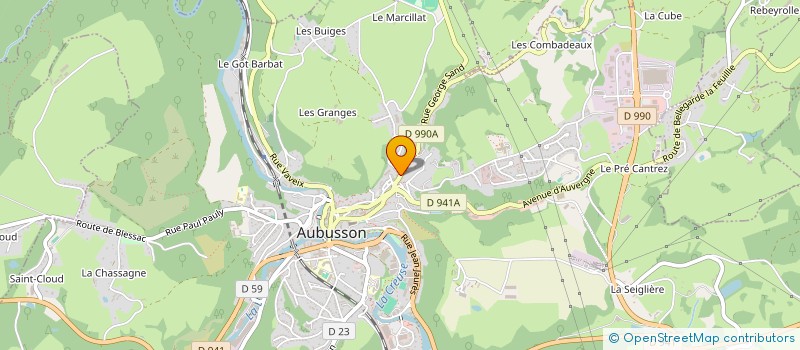 localisation de l'entreprise PATRY LARDENET à AUBUSSON