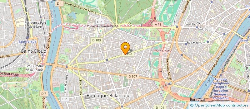 localisation de l'entreprise PAU INVEST 2 à BOULOGNE-BILLANCOURT
