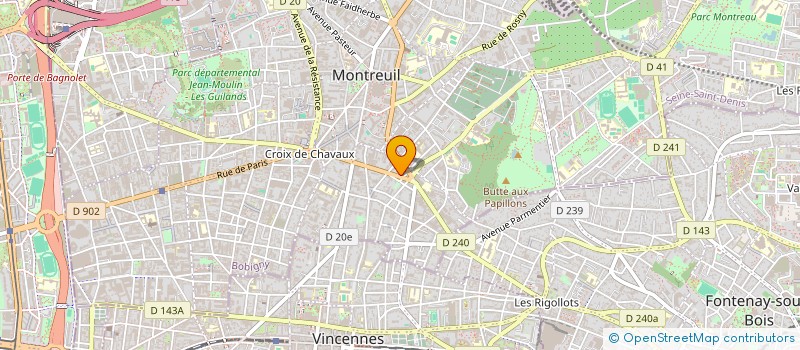 localisation de l'entreprise PAUL ET HENRIETTE à MONTREUIL
