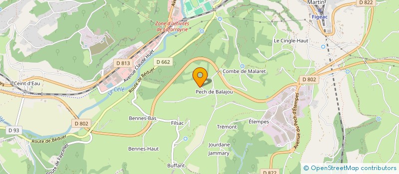 localisation de l'entreprise PAULHENE DE BALAJOU  FIGEAC