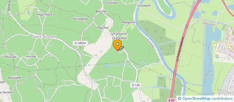 localisation de l'entreprise PAULIN ET ESCARPE  FRONSAC