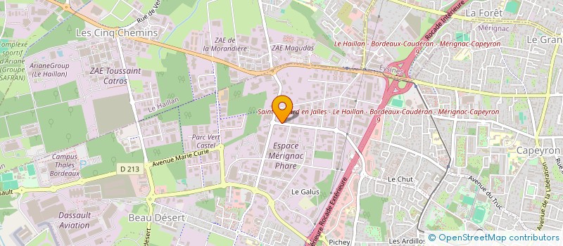 localisation de l'entreprise PAULOUTILLE  MERIGNAC