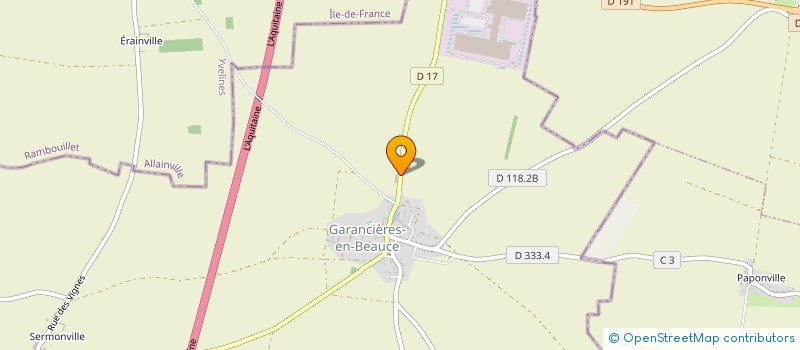 localisation de l'entreprise PAULVAL à GARANCIERES-EN-BEAUCE