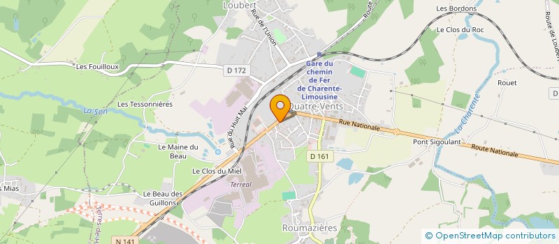 localisation de l'entreprise PAULYS à TERRES-DE-HAUTE-CHARENTE