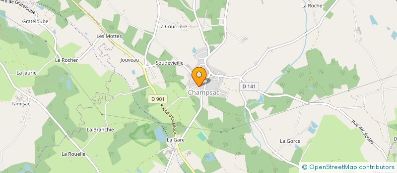 localisation de l'entreprise PAUZET SERVICES 87  CHAMPSAC