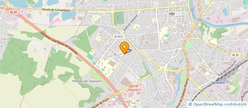 localisation de l'entreprise PAVINEX à SOISSONS