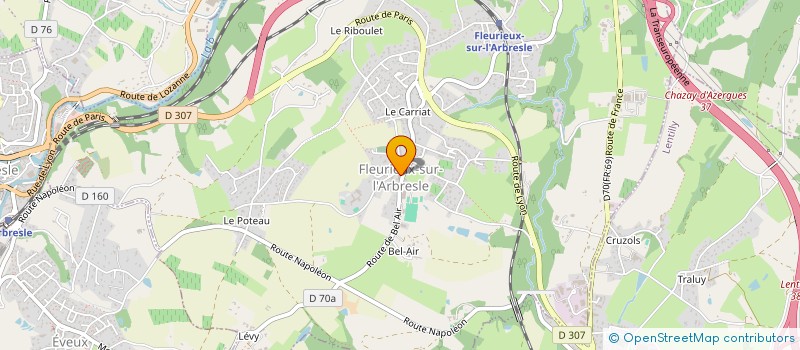 localisation de l'entreprise PAYS DE L'ARBRESLE RUGBY CLUB à FLEURIEUX-SUR-L'ARBRESLE
