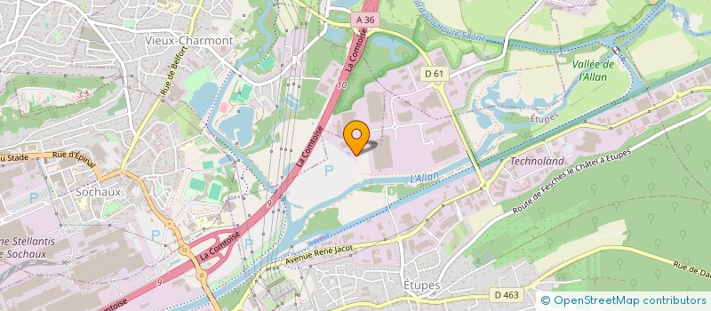 localisation de l'entreprise PAYS DE MONTBELIARD IMMOBILIER D'ENTREPRISES  ETUPES