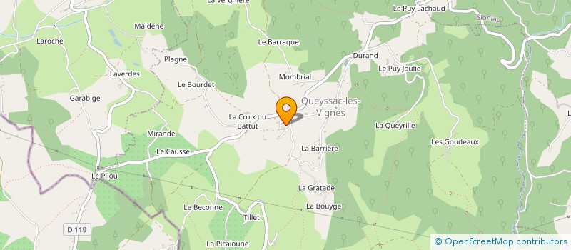 localisation de l'entreprise PAYS LOISIRS ET CULTURE à QUEYSSAC-LES-VIGNES