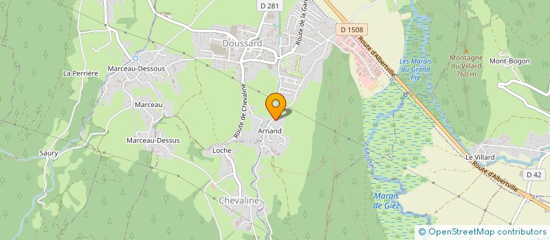 localisation de l'entreprise PAYSAGE ET ELEMENTS  DOUSSARD