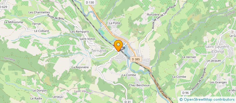 localisation de l'entreprise PAYSAGES DE LA VALLEE  TERNAND