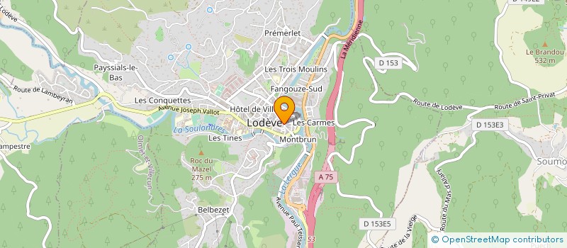 localisation de l'entreprise PAZAT  LODEVE