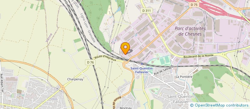 localisation de l'entreprise PB TUB  SAINT-QUENTIN-FALLAVIER