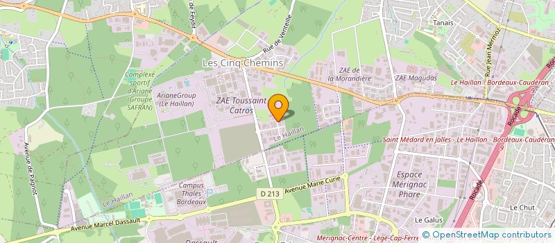 localisation de l'entreprise PDG 33  LE HAILLAN