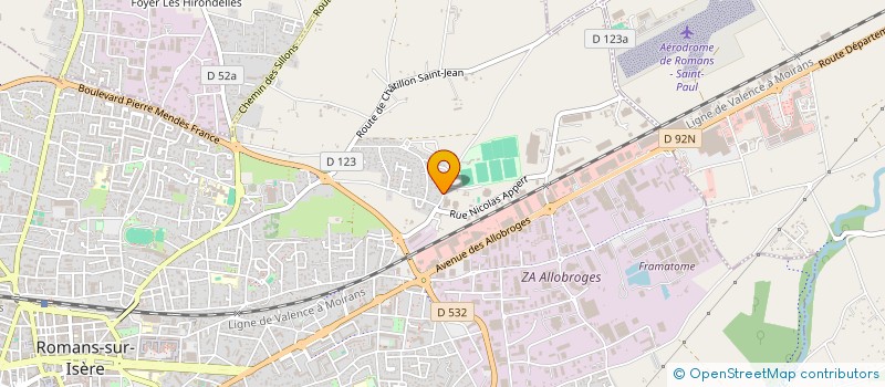 localisation de l'entreprise PDR-TEAM à ROMANS-SUR-ISERE