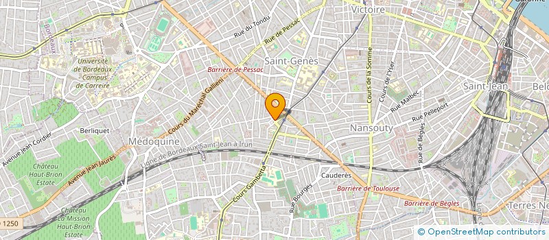 localisation de l'entreprise PEBA (PEYO ETUDE BETON ARME) à TALENCE