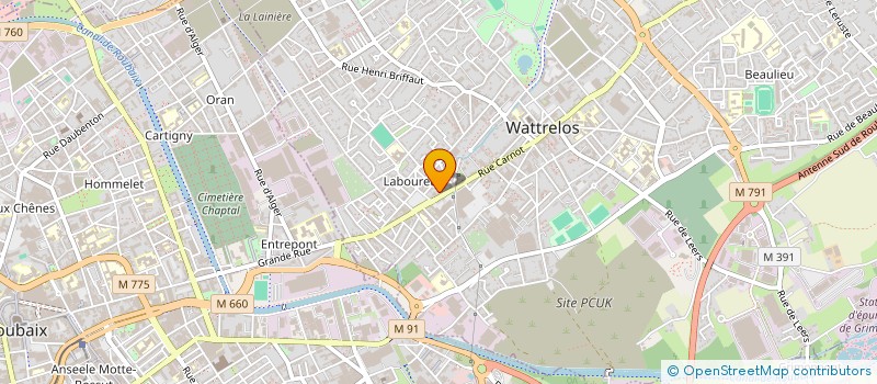 localisation de l'entreprise PECHE PASSION  WATTRELOS