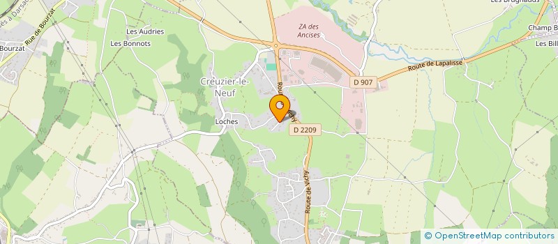 localisation de l'entreprise PEDICURE BOVIN BOURBONNAIS  CREUZIER-LE-NEUF