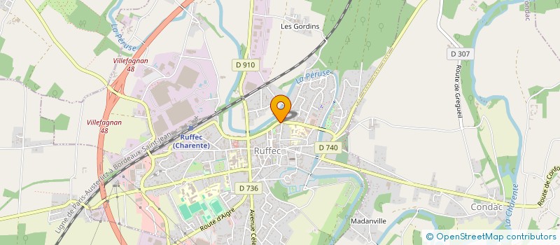 localisation de l'entreprise PEGASE  RUFFEC