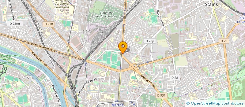 localisation de l'entreprise PEGAUD PNEUS à SAINT-DENIS