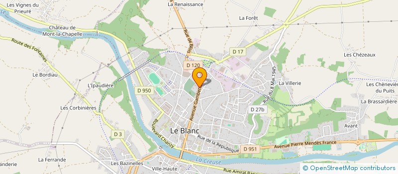 localisation de l'entreprise PEINTURE BATIMENT 36 SARL à LE BLANC