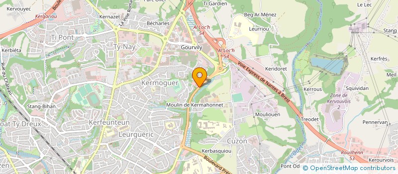 localisation de l'entreprise PEINTURE REVETEMENTS CORNOUAILLE à QUIMPER