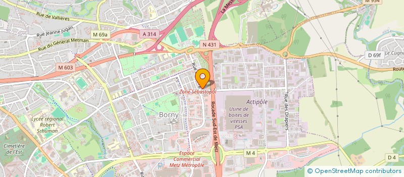 localisation de l'entreprise PEINTURE Y  METZ