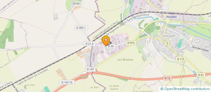 localisation de l'entreprise PEINTURES CIMENTOL à HOUDAN
