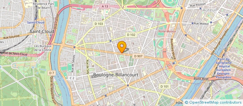 localisation de l'entreprise PEINTURES ET REVETEMENTS DE CHATEAUDUN à BOULOGNE-BILLANCOURT