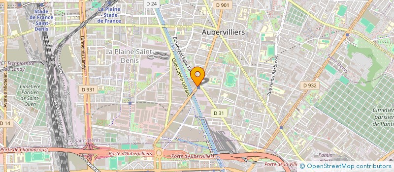 localisation de l'entreprise PEINTURES LAGAE  AUBERVILLIERS